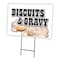 Signmission Biscuits & Gravy Yard Sign & Stake outdoor plastic coroplast window, C-1216 Biscuits & Gravy C-1216 Biscuits & Gravy - alternate 1